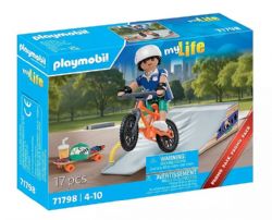 PLAYMOBIL MY LIFE - RIDER AVEC RAMPE DE SKATE ET BMX #71798 (0825)